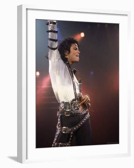 Pop Entertainer Michael Jackson Striking a Pose at Event-David Mcgough-Framed Premium Photographic Print