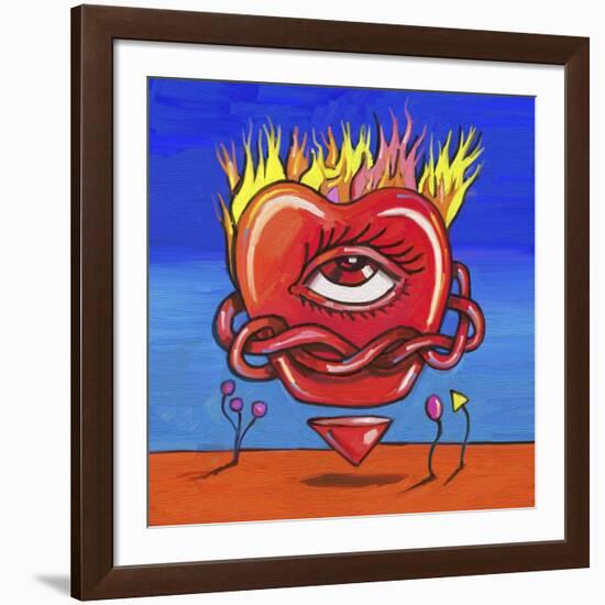 Pop Flame Heart-Howie Green-Framed Giclee Print