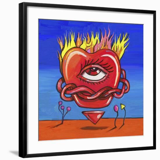 Pop Flame Heart-Howie Green-Framed Giclee Print