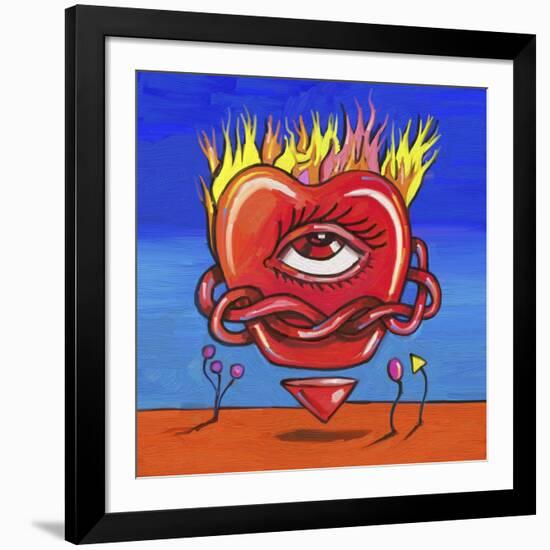 Pop Flame Heart-Howie Green-Framed Giclee Print