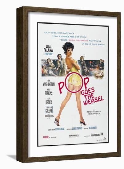 POP GOES THE WEASEL, US poster, Lola Falana, 1975-null-Framed Art Print