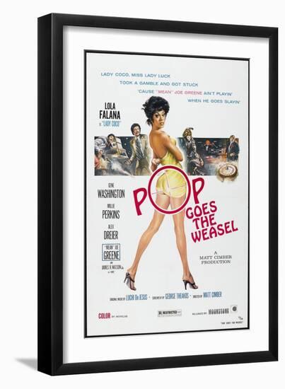 POP GOES THE WEASEL, US poster, Lola Falana, 1975-null-Framed Art Print