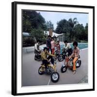 Pop Group Jackson Five: Jackie, Parents Joe and Katherine, Marlon, Tito, Jermaine and Michael-John Olson-Framed Premium Photographic Print