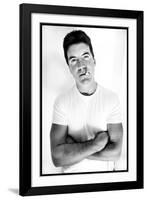 Pop Idol Judge Simon Cowell Poses Smoking a Cigarette at Max Clifford's Office London-null-Framed Photographic Print