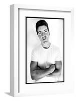 Pop Idol Judge Simon Cowell Poses Smoking a Cigarette at Max Clifford's Office London-null-Framed Photographic Print