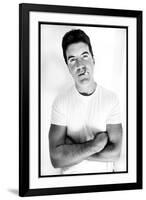 Pop Idol Judge Simon Cowell Poses Smoking a Cigarette at Max Clifford's Office London-null-Framed Photographic Print