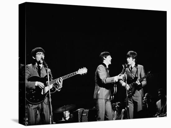 Pop Music Group the Beatles in Concert George Harrison, Paul McCartney, John Lennon-Ralph Morse-Stretched Canvas