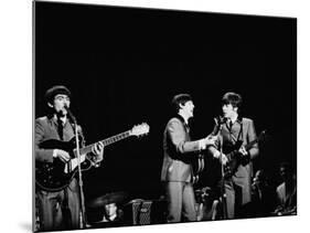 Pop Music Group the Beatles in Concert George Harrison, Paul McCartney, John Lennon-Ralph Morse-Mounted Premium Photographic Print