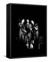 Pop Music Group the Beatles in Concert Paul McCartney, John Lennon, George Harrison-Ralph Morse-Framed Stretched Canvas