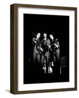 Pop Music Group the Beatles in Concert Paul McCartney, John Lennon, George Harrison-Ralph Morse-Framed Premium Photographic Print