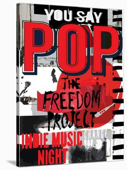 Pop Music, Poster Background Template. Vector Graphic Design.-emeget-Stretched Canvas