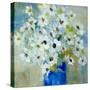 Pop of White Flowers in Blue Vase-Lanie Loreth-Stretched Canvas