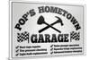 Pop's Hometown Garage Automotive Print Poster-null-Mounted Poster