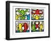 Pop Shop Quad I, c.1987-Keith Haring-Framed Art Print