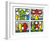 Pop Shop Quad I, c.1987-Keith Haring-Framed Art Print