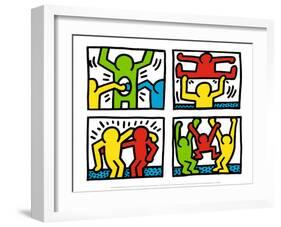 Pop Shop Quad I, c.1987-Keith Haring-Framed Art Print