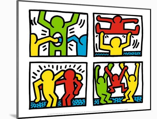Pop Shop Quad I, c.1987-Keith Haring-Mounted Art Print