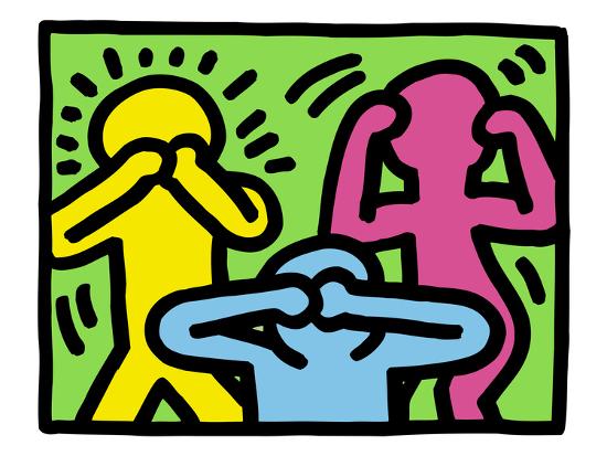 Pop Shop (See No Evil, Hear No Evil, Speak No Evil)-Keith Haring-Framed Giclee Print