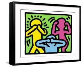 Pop Shop (See No Evil, Hear No Evil, Speak No Evil)-Keith Haring-Framed Giclee Print