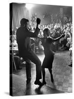 Pop Singer Chubby Checker Singing His Hit Song "The Twist" at the Crescendo Nightclub-Ralph Crane-Stretched Canvas