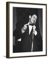 Pop Singer Eddie Fisher Giving His All on Opening Night of an Engagement at Coconut Grove Nightclub-Allan Grant-Framed Premium Photographic Print