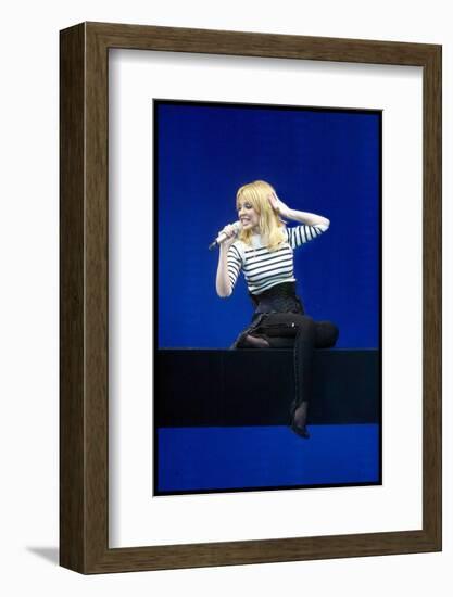 Pop Singer Kylie Minogue Performing Live on Stage During a Concert at Hammersmith Apollo-null-Framed Photographic Print