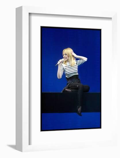 Pop Singer Kylie Minogue Performing Live on Stage During a Concert at Hammersmith Apollo-null-Framed Photographic Print