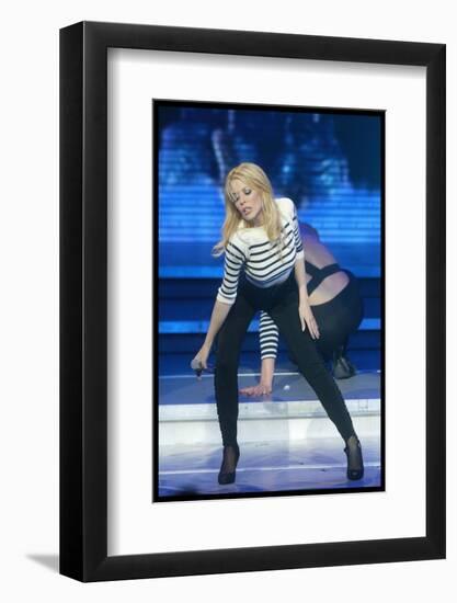 Pop Singer Kylie Minogue Performing Live on Stage During a Concert at Hammersmith Apollo-null-Framed Photographic Print