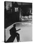 Pop Singer Ricky Nelson Sitting on Diving Board of Family Swimming Pool-Hank Walker-Stretched Canvas