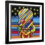 Pop Skull Stripes-Howie Green-Framed Giclee Print