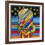 Pop Skull Stripes-Howie Green-Framed Giclee Print