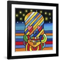 Pop Skull Stripes-Howie Green-Framed Giclee Print