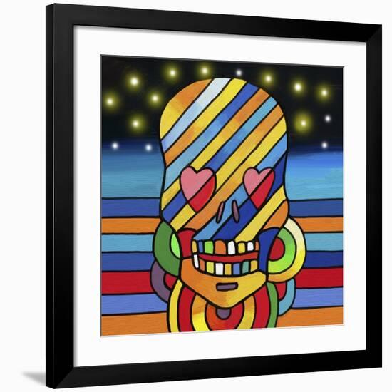 Pop Skull Stripes-Howie Green-Framed Giclee Print