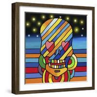 Pop Skull Stripes-Howie Green-Framed Giclee Print