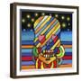 Pop Skull Stripes-Howie Green-Framed Giclee Print