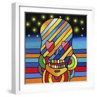 Pop Skull Stripes-Howie Green-Framed Giclee Print