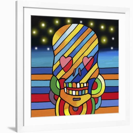 Pop Skull Stripes-Howie Green-Framed Giclee Print