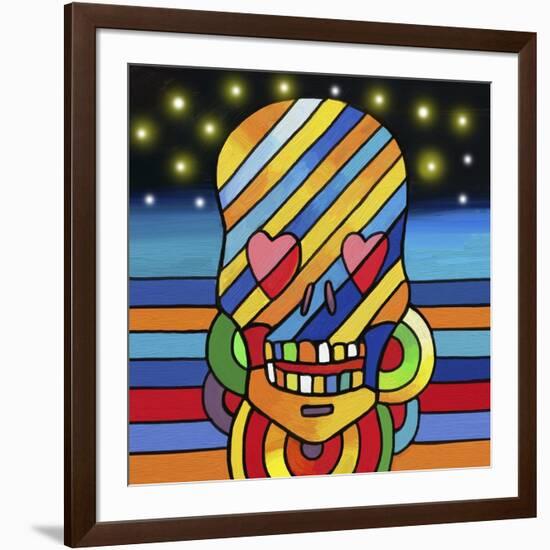 Pop Skull Stripes-Howie Green-Framed Giclee Print