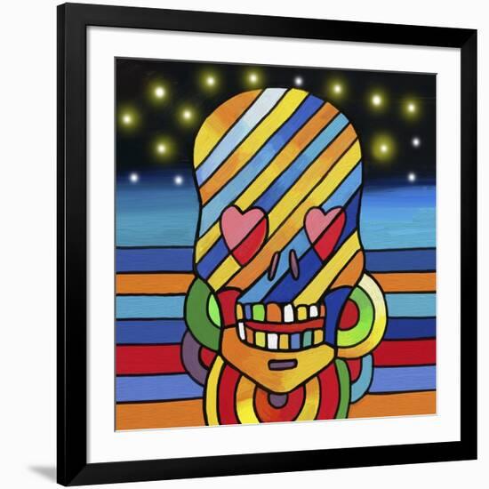 Pop Skull Stripes-Howie Green-Framed Giclee Print