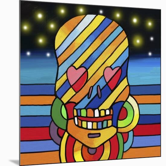 Pop Skull Stripes-Howie Green-Mounted Giclee Print