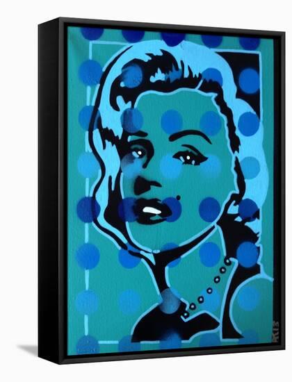 Pop Spots-Abstract Graffiti-Framed Stretched Canvas