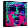 Pop Star 1-Abstract Graffiti-Framed Stretched Canvas