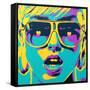 Pop Star 2-Abstract Graffiti-Framed Stretched Canvas