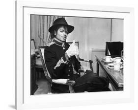 Pop Star Michael Jackson in His Hotel Room Prior to Party for Him at the Museum of Natural History-David Mcgough-Framed Premium Photographic Print