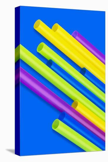 Pop Straws Collection - Blue & Colourful-Philippe Hugonnard-Stretched Canvas