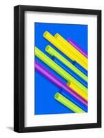 Pop Straws Collection - Blue & Colourful-Philippe Hugonnard-Framed Photographic Print