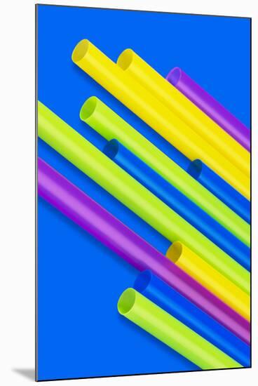 Pop Straws Collection - Blue & Colourful-Philippe Hugonnard-Mounted Photographic Print