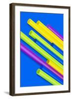 Pop Straws Collection - Blue & Colourful-Philippe Hugonnard-Framed Photographic Print