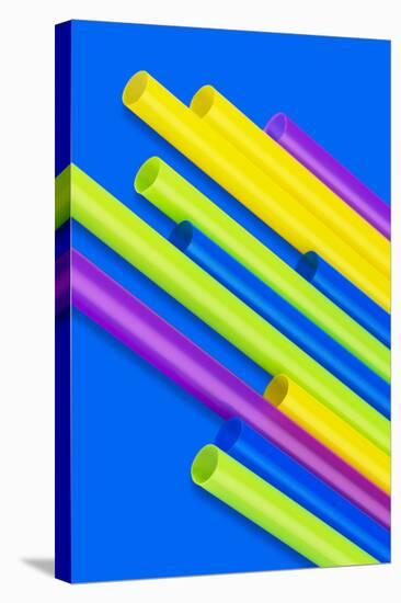 Pop Straws Collection - Blue & Colourful-Philippe Hugonnard-Stretched Canvas