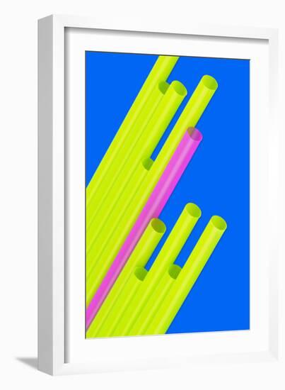 Pop Straws Collection - Blue & Green II-Philippe Hugonnard-Framed Photographic Print